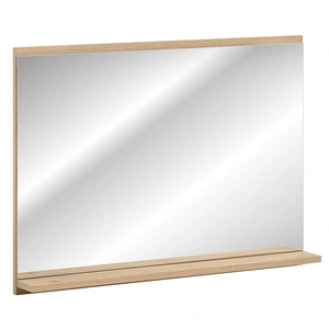 Lustro łazienkowe Nova 80 cm dąb coast evoke klasyczne lustro z półką o prostej konstrukcji optycznie powiększy i rozjaśni przestrzeń