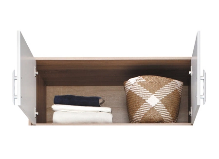 Nadstawka do szafy Caspe 100 cm dąb artisan nowoczesny design wykończenie ABS oraz czarne uchwyty