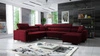 Narożnik z funkcją spania Nausa VII bordowy prawostronny elegancki narożnik do salonu wykonany z miękkiej tkaniny typu velvet