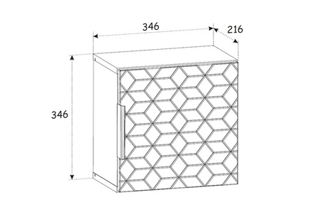 Zestaw mebli łazienkowych Diamond dąb wotan / czarny designerskie szafki do łazienki z nietuzinkowym ryflowaniem w kształcie rombów
