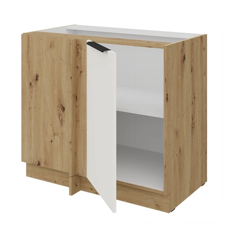 Szafka kuchenna narożna dostawiana Corato Ar 105 ND 1F BB lewa fronty szafki kuchennej wykończone w technologii anti fingerprint