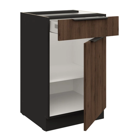 Szafka kuchenna stojąca z szufladą i półką Brianza 50 D 1F 1S BB metalowe uchwyty krawędziowe szafka odporna na działanie wilgoci i uszkodzenia