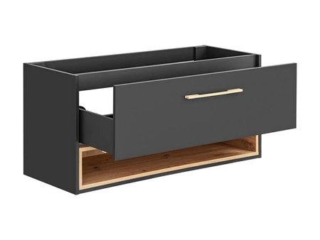 Szafka pod umywalkę Borneo 120 cm szary / dąb artisan oryginalny design i stylowa kolorystyka pojemna szafka do łazienki z szufladą