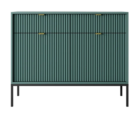 Komoda z szufladami Lovro 104 cm pastelowy zielony nowoczesny design zachwyci miłośników wyrazistych wnętrz