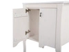 Szafka pod umywalkę Elisabeth 80 cm biała elegancka drewniana szafka do łazienki stylowe wysokie nogi kontrastowe metalowe uchwyty