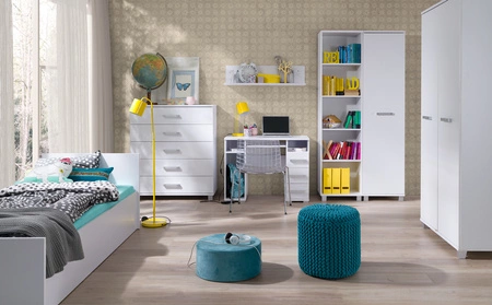 Komoda z szufladami Maximus 100 cm biała modernistyczny design komody szuflady na prowadnicach rolkowych