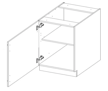 Szafka kuchenna stojąca z półką Delos 60 D 1F BB szafka odporna na parę wodną wysoką temperaturę i rozlaną ciecz