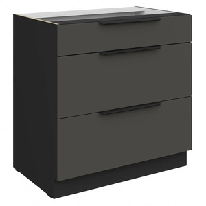 Szafka kuchenna stojąca z szufladami Aversa Bl 80 D 3S BB odporna na uszkodzenia wykończenie frontów w technologii anti fingerprint