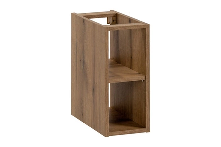 Zestaw mebli łazienkowych Iconic beżowy / dąb coast evoke zestaw mebli z szafkami pod umywalki nablatowe odporne na działanie wilgoci