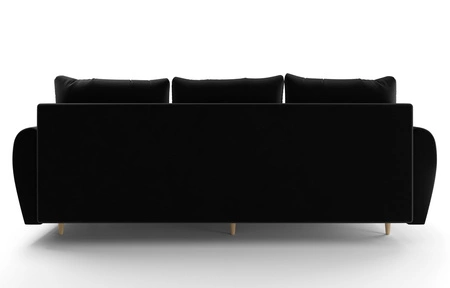 Sofa z funkcją spania Rovigo czarna lekka forma o eleganckim charakterze doskonałe uzupełnienie każdego wnętrza miękka tkanina