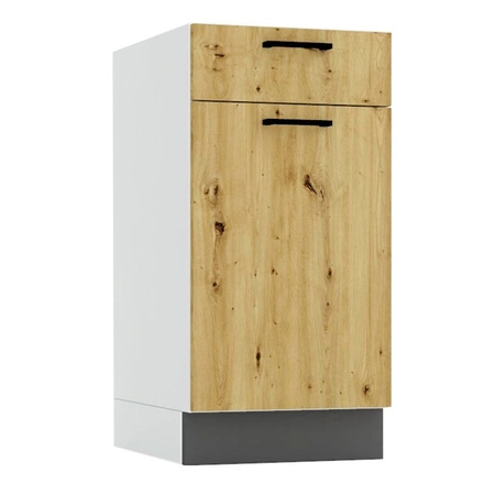 Zestaw mebli kuchennych Clara 240 cm meble do kuchni z czarnymi metalowymi uchwytami odporne na wilgoć parę wodną i uszkodzenia