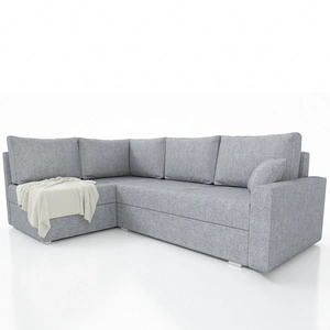 Narożnik z funkcją spania Nofi jasny szary lewostronny nowoczesny design prosta i stylowa bryła wpisująca się w każdą aranżację