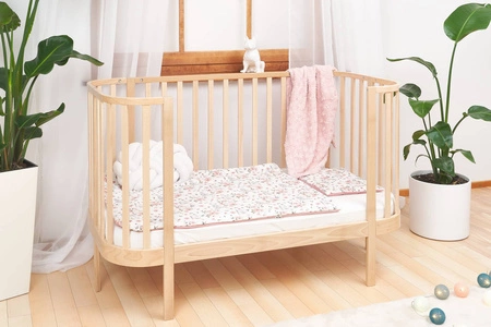 Łóżeczko niemowlęce z materacem Great 140x70 cm czarne funkcjonalne i eleganckie łóżeczko do pokoju niemowlęcego w nowoczesnym stylu