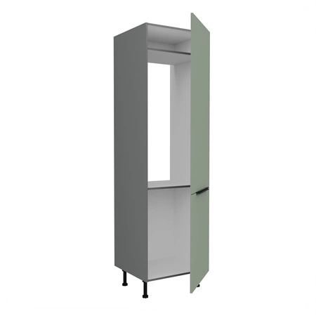 Słupek kuchenny Treviso Ant 60 LO-215 2F szafka do zabudowy lodówki fronty wykonane w technologii anti fingerprint uchwyty krawędziowe