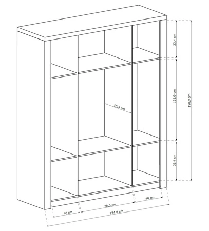 Szafa Indiana 178 cm kraft biały elegancka stylistyka szafy z szufladami wzbogacona o subtelne srebrne uchwyty idealna szafa do sypialni