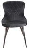 Krzesło tapicerowane Lotus 45x44 cm czarne nowoczesne oraz funkcjonalne krzesło do jadalni z metalowymi nogami 