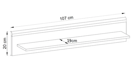 Półka Primo 107 cm dąb riviera / biały nowoczesny design mebla w stylu skandynawskim obrzeża półki wykończone specjalną okleiną