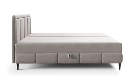 Łóżko kontynentalne Monte 140x200 beżowe designerskie łóżko z pojemnikami na pościel doskonałe do sypialni i pokoju młodzieżowego