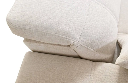 Narożnik z funkcją spania Penejos VI kremowy lewostronny stylowy narożnik rozkładany z dwoma pojemnikami na pościel trwała tkanina