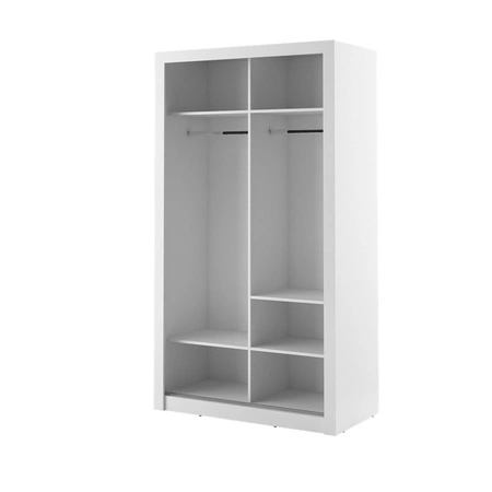 Szafa przesuwna z lustrem Arti 120 cm biała funkcjonalna szafa do sypialni lub pokoju młodzieżowego drzwi szafy wykończone lustrami