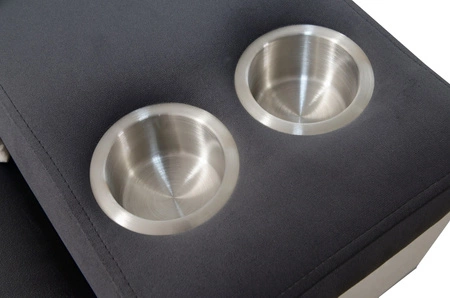 Narożnik z funkcją spania Elgin szary / biały prawostronny narożnik z regulowanymi zagłówkami praktyczne szuflady w boczkach mebla