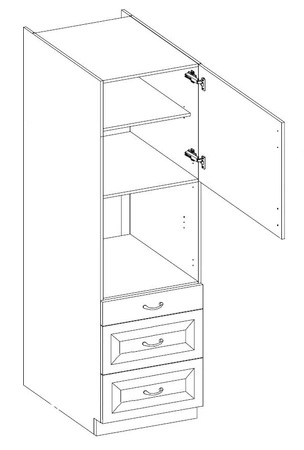 Słupek kuchenny Valico 60 DPS-210 3S 1F szafka z szufladami do zabudowy piekarnika odporna na parę wodną wysoką temperaturę i rozlane ciecze