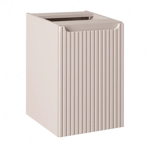 Szafka łazienkowa wisząca Nova 40 cm beżowa funkcjonalna i elegancka szafka wyposażona w kosz na pranie stylowy frezowany uchwyt