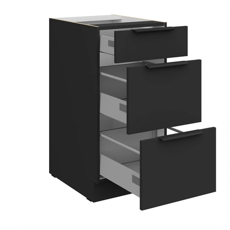 Szafka kuchenna stojąca z szufladami Alatri Bl 40 D 3S BB odporna na uszkodzenia wykończenie frontów w technologii anti fingerprint