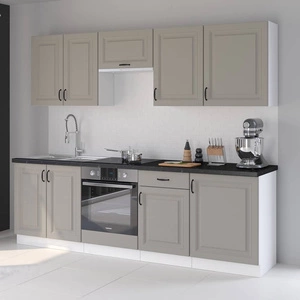 Zestaw mebli kuchennych Kastos 250 cm szafki doskonale prezentują się we wnętrzach skandynawskich klasycznych oraz nowoczesnych