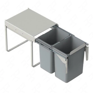 Kosz do segregacji śmieci 2x20L do szafki 40 cm