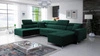 Narożnik z funkcją spania Nausa VI butelkowa zieleń prawostronny stylowy narożnik o komfortowym wykończeniu miękka tkanina typu velvet