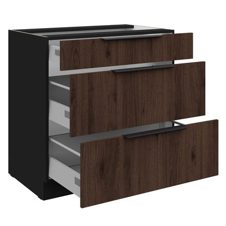 Szafka kuchenna stojąca z szufladami Brianza 80 D 3S BB metalowy uchwyt krawędziowy szafka odporna na działanie wilgoci i uszkodzenia