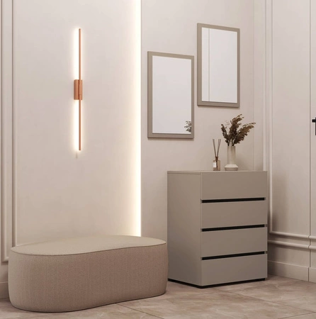 Komoda z szufladami Cross 60 cm ciemny beżowy stylowy design komody do sypialni przedpokoju prosta forma w nowoczesnym wydaniu