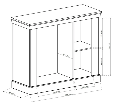 Komoda z szufladami Antica 114 cm dąb craft złoty elegancki styl idealna komoda do salonu sypialni lub biura prosta forma