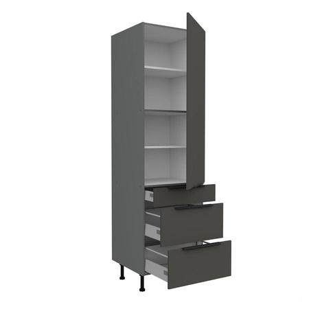 Słupek kuchenny Aversa Ant 60 DKS-215 3S 1F szafka kuchenna odporna na uszkodzenia wykończenie frontów w technologii anti fingerprint