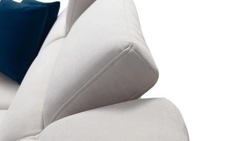 Narożnik z funkcją spania Kelly Sleek VI szary lewostronny nowoczesny design narożnik do salonu z regulowanymi zagłówkami