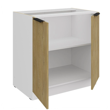 Szafka kuchenna stojąca z półką Cremona 80 D 2F BB szafka odporna na działanie wilgoci i uszkodzenia metalowe uchwyty krawędziowe