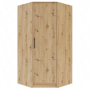 Szafa narożna Caspe dąb artisan nowoczesny design wykończenie ABS oraz czarne uchwyty