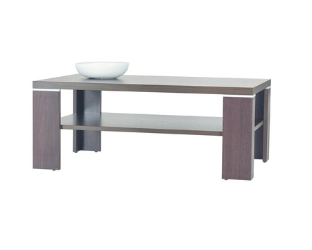 Stolik kawowy Achilles 68 cm kasztan wenge nowoczesny design mebla obrzeża stolika kawowego wykończone zostały specjalną okleiną