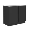Szafka kuchenna narożna dostawiana Black 105 ND 1F BB prawa metalowy uchwyt krawędziowy szafka odporna na działanie wilgoci i uszkodzenia