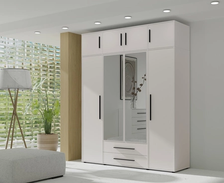 Nadstawka do szafy Maxione 198 cm biała funkcjonalna szafka powiększy miejsce do przechowywania ubrań obuwia i dodatków