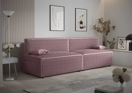 Kanapa rozkładana Brandon XL wrzosowa nowoczesny design i szeroka funkcjonalność trójwymiarowa tkanina o wyrazistych prążkach