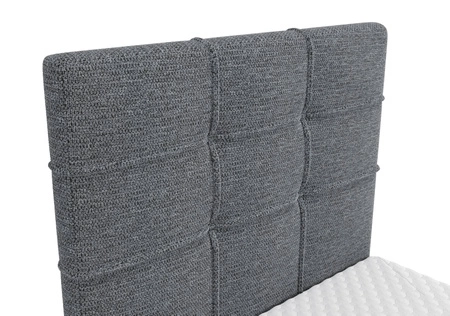 Łóżko kontynentalne Irvine 80x200 szare stylowe łóżko z pojemnikiem na pościel i wysokim wezgłowiem zachwyca eleganckim designem