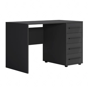 Biurko Maxione 120 cm czarne nowoczesne biurko szufladami uniwersalny design idealne wpasuje się do pokoju nastolatka lub gabinetu