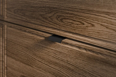 Zestaw mebli łazienkowych Talia czarny / dąb casella eleganckie szafki w stylu klasycznym subtelne frezowane ramki na frontach