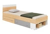 Łóżko z szufladami Pixel 90x200 cm dąb biszkoptowy / biały / szary nowoczesny design łóżka obrzeża wykończone specjalną okleiną ABS