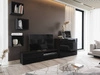 Meblościanka Aridea czarna / czarny połysk minimalistyczny design w nowoczesnej aranżacji uniwersalne i funkcjonalne meble do salonu