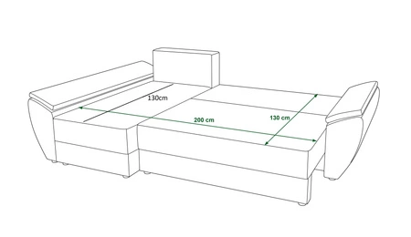Narożnik z funkcją spania Fogu III indyjski róż lewostronny stylowy narożnik z podłokietnikami pojemnik na pościel sztruksowa tkanina