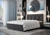 Łóżko kontynentalne Arvada 160x200 szare w nowoczesnym skandynawskim stylu z tapicerowanym zagłówkiem