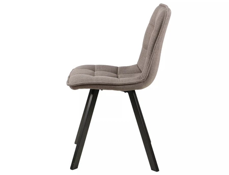 Krzesło tapicerowane Ellis Bjorn beżowe nowoczesne oraz funkcjonalne krzesło do jadalni z metalowymi nogami